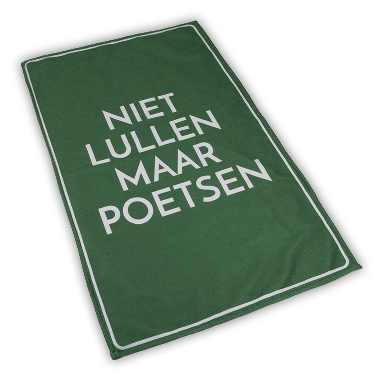 Keukenhanddoek "NIET LULLEN MAAR POETSEN"